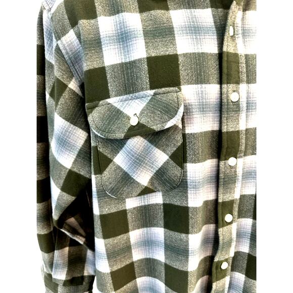 PENDLETON 'Maverick' Merino 100% Wool Plaid Shirt Button Pockets-Men's Size L - Picture 3 of 11
